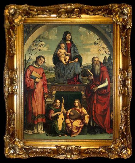 framed  Francesco Francia Madonna and Child with Sts Lawrence and Jerome, ta009-2